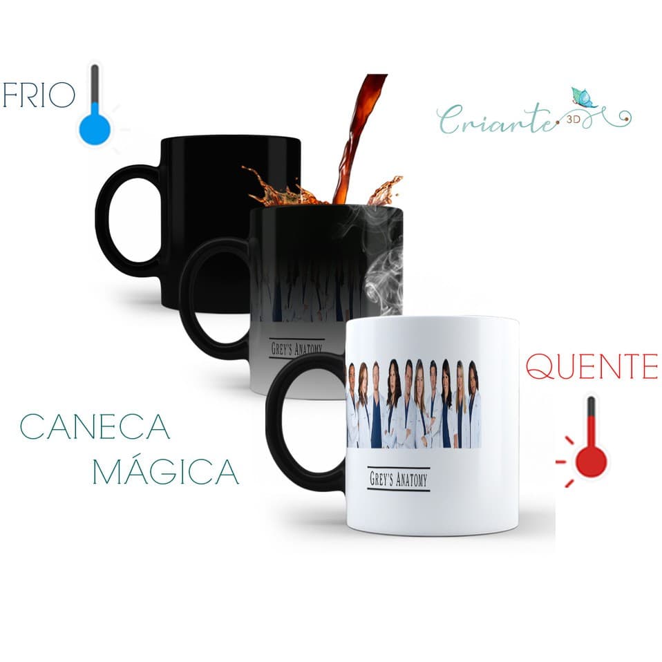 Caneca Porcelana Mágica Modelo Grey's Anatomy #16