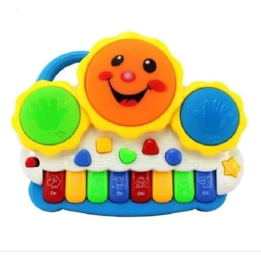 PIANO TECLADP MUSICAL INFANTIL PARA BEBES E CRIANÇAS BANDINHA COM SOM E LUZ