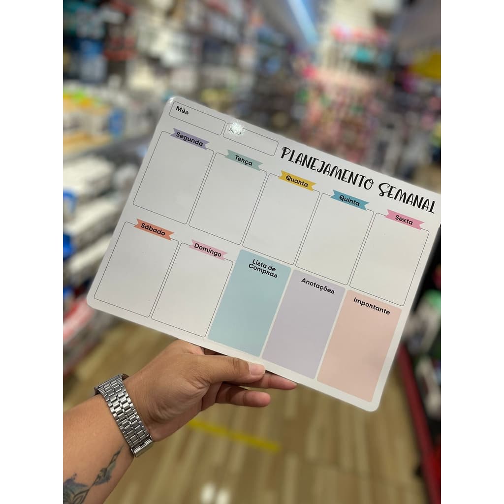 Quadro Magnético de Planejamento Alimentar / Menu da Semana / Planner Semanal - FWB