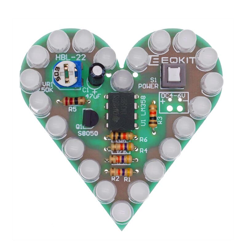 Kit De Lâmpada LED Com Formato De Coração Vermelho E Branco/Azul Para Criar Aprender A 4 V-6