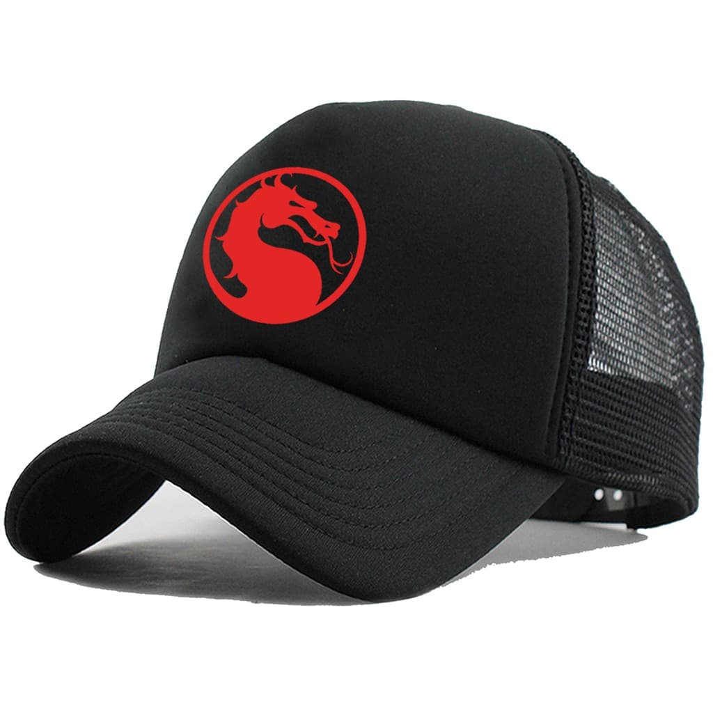 Boné Trucker Telinha Aba Curva Jogo Mortal Kombat Logo