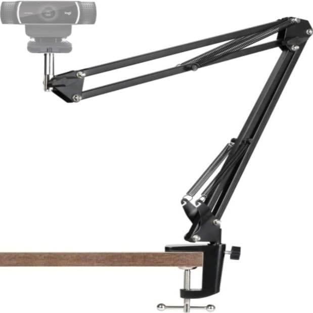 Suporte braço articulado de mesa para webcam luz estúdio bancada escritório