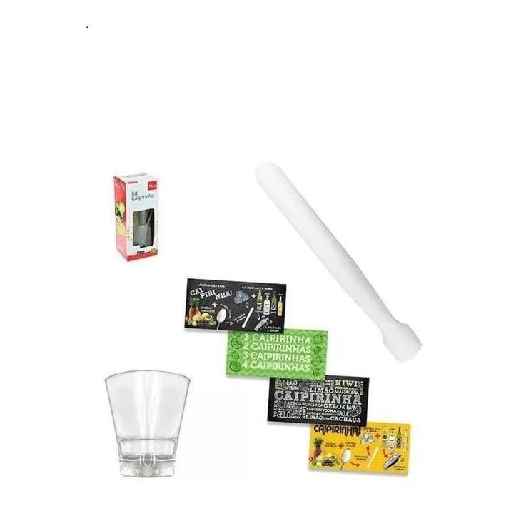 Copo Kit Caipirinha 3 Peças Copo, Socador  Tabua De Vidro Sortida