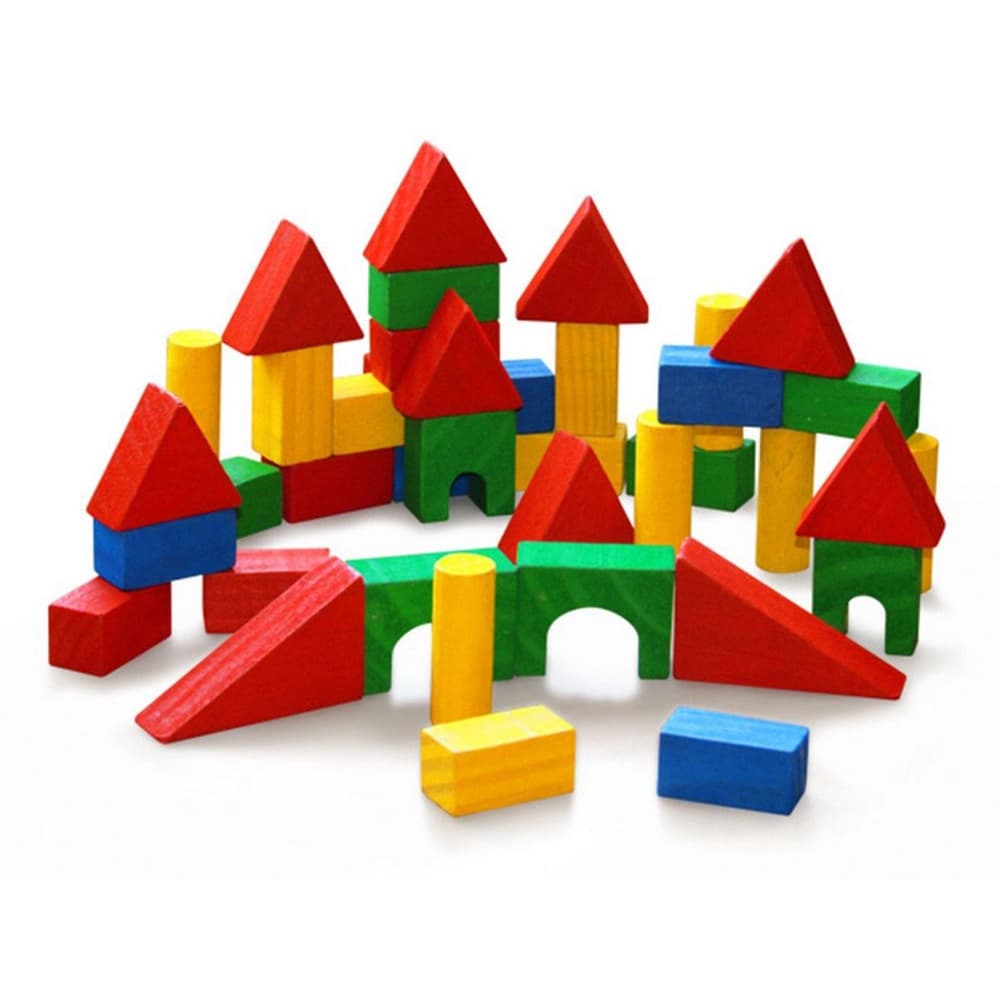 Blocos De Montar Infantil Em Madeira 40, 100, 200 Peças Pedagógico Construtor Presente Menino Menina