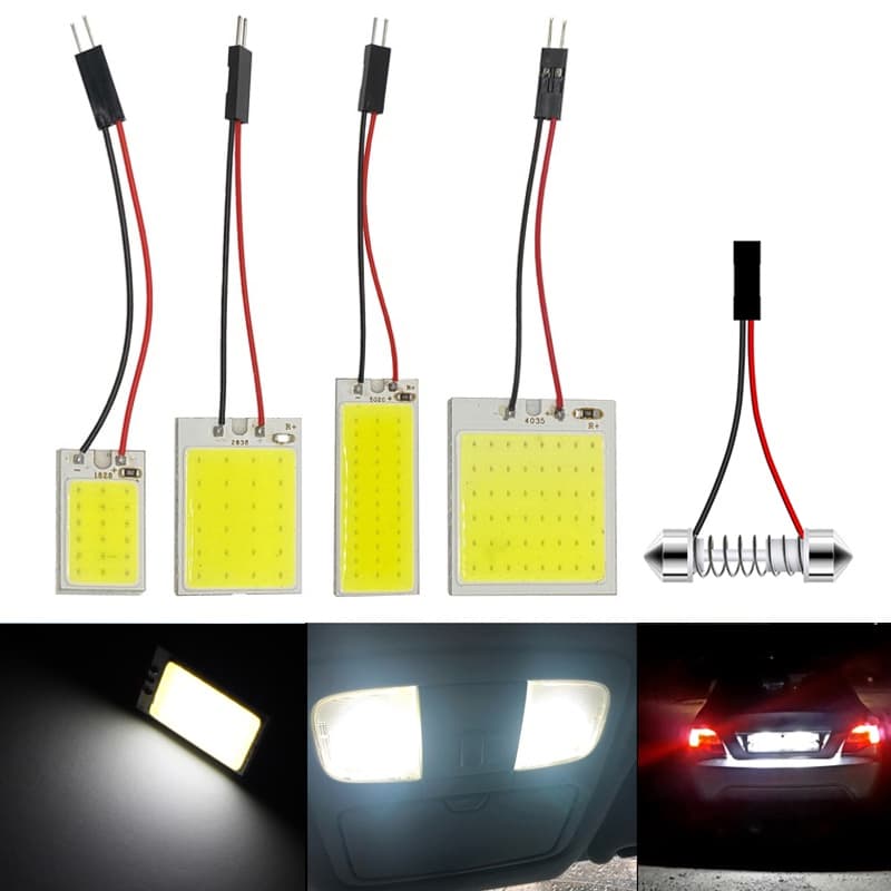 4 Pçs Lâmpadas LED De Sinal COB Festoon 31mm 36mm 39mm 41/42mm C5W 168 Luzes De Leitura Interior Do Carro T10 Cúpula Branca Lâmpada Placa De Licença