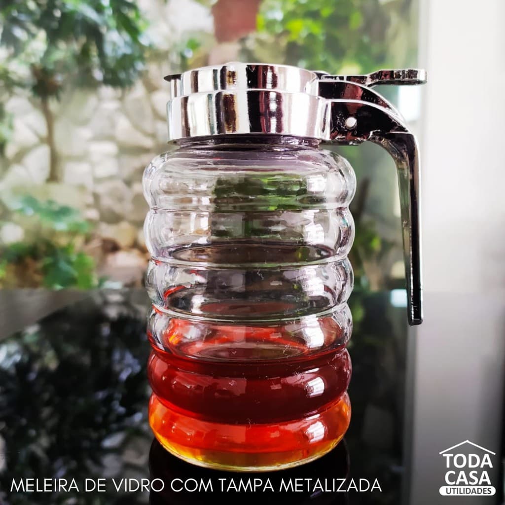Meleira Com Tampa Metalizada 150ml /Porta Mel/ jarra/ Recipiente para Mel Lyor