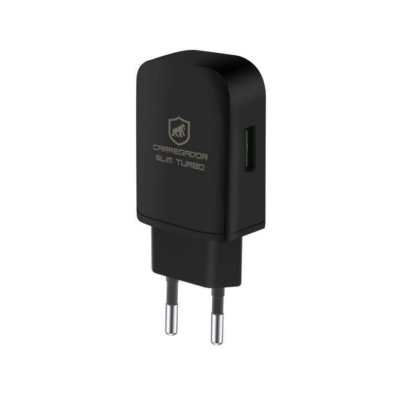 Carregador De Parede Turbo Slim Fast Charge 18w Rápido Anatel Compatível iPhone E Android Gshield