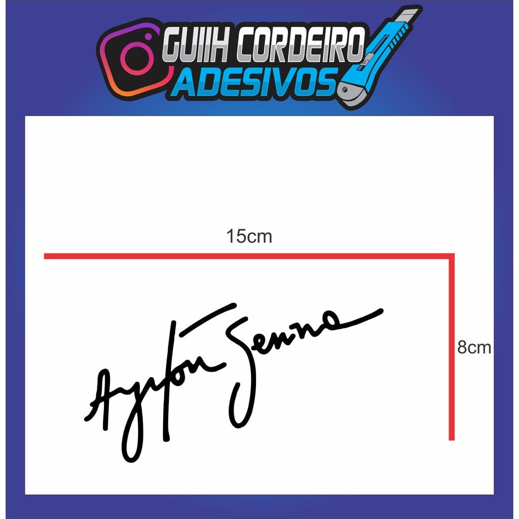 Adesivos Ayrton Senna Assinatura
