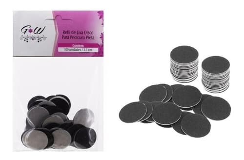 Refil Lixa Preta Pedicuro Adesiva Taiff Disco 100 Unidades