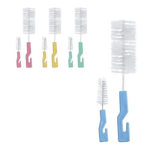 Escova Para Lavagem De Mamadeira E Bico Kit com prendedor de chupeta  Murano bebê menino menina