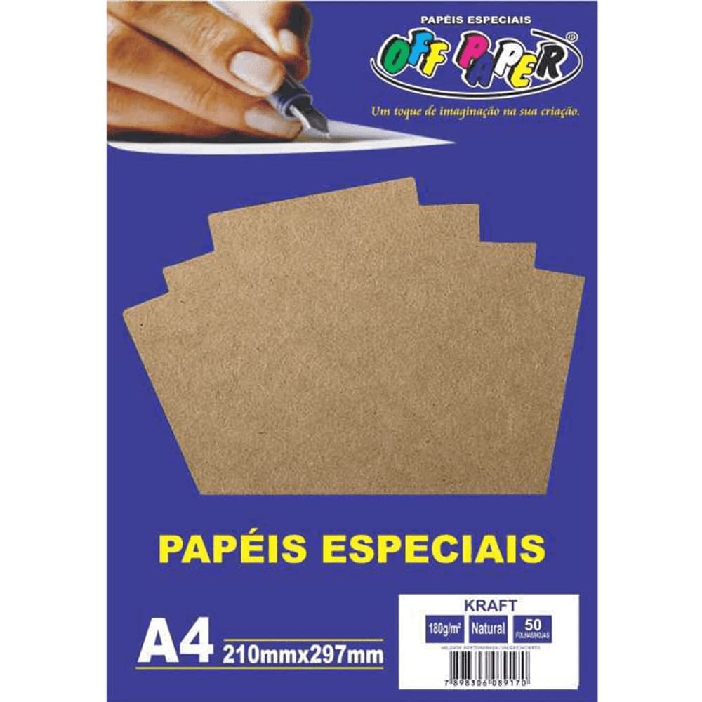 PROMOÇÃO Papel Kraft A4 Natural 180g Off Paper 50 Folhas
