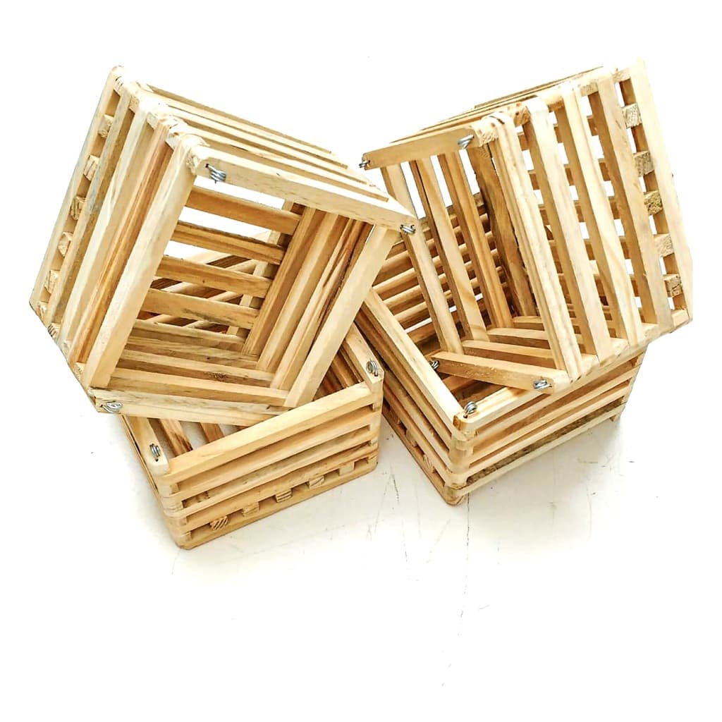 Cachepot  quadrado de Pinus de 18x18 cm hit com 6 unidades