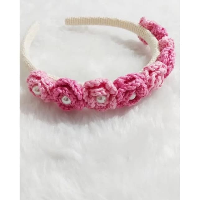 Tiara de crochê Tiara perolada Diadema menina Arco com pérolas Tiara de luxo