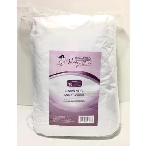 Lençol Vilty com Elástico  pacote com 10 unidades ( 2,15mts x 0,90cm)