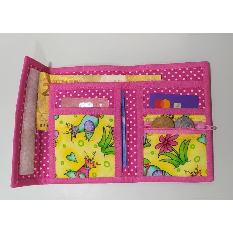 Carteira feminina de bolsa/porta cartão/cédula