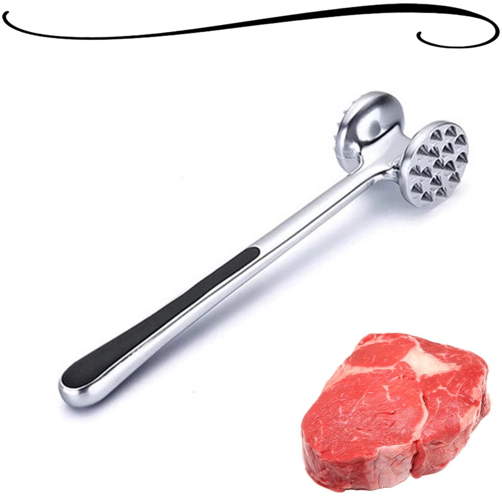 Martelo Para Amaciar Carnes Profissional Dois Lados Gourmet Em Liga De Zinco