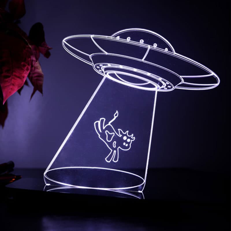 Luminária de Acrílico UFO Ovni Vaca