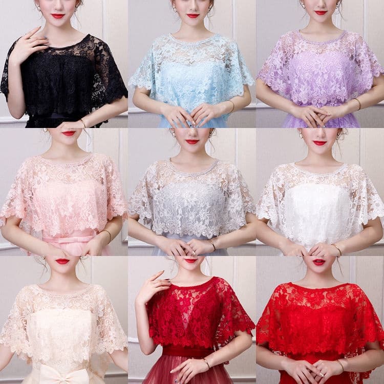 Xale De Noiva Fino Novo Estilo Branco Lace Verão Casamento Manto Cardigan Vestido Vermelho Mulheres