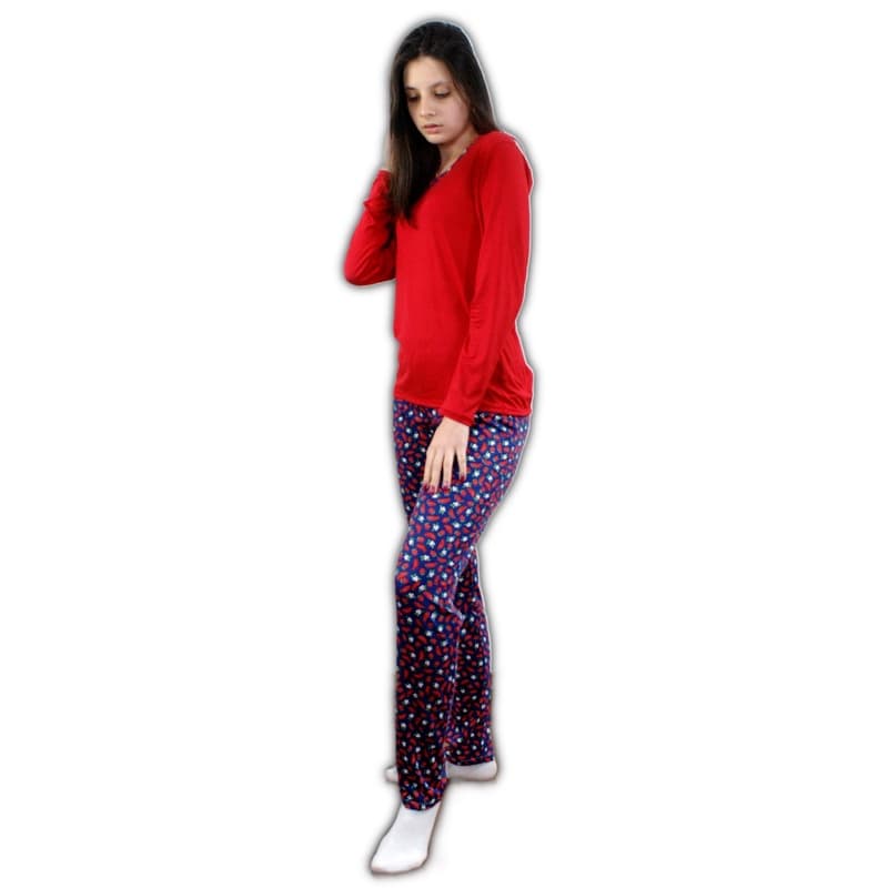 Pijama Longo Suede Quentinho Roupa de Dormir