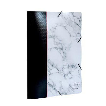PASTA COM ABA ELASTICA PLASTICA PARA SE ORGANIZAR STONE PRETA A4 DESIGNER MODERNO ENVIO EM 24 HORAS