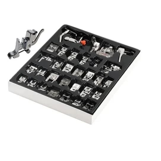 Kit 32 Calcadores Sapatas Maquina de Costura Doméstica + Haste doméstica