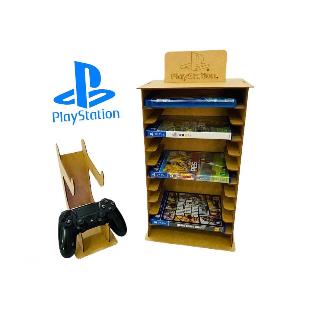 Suporte Porta Controle Videogame Gamer Ps4 Xbox One Ps3 Mdf