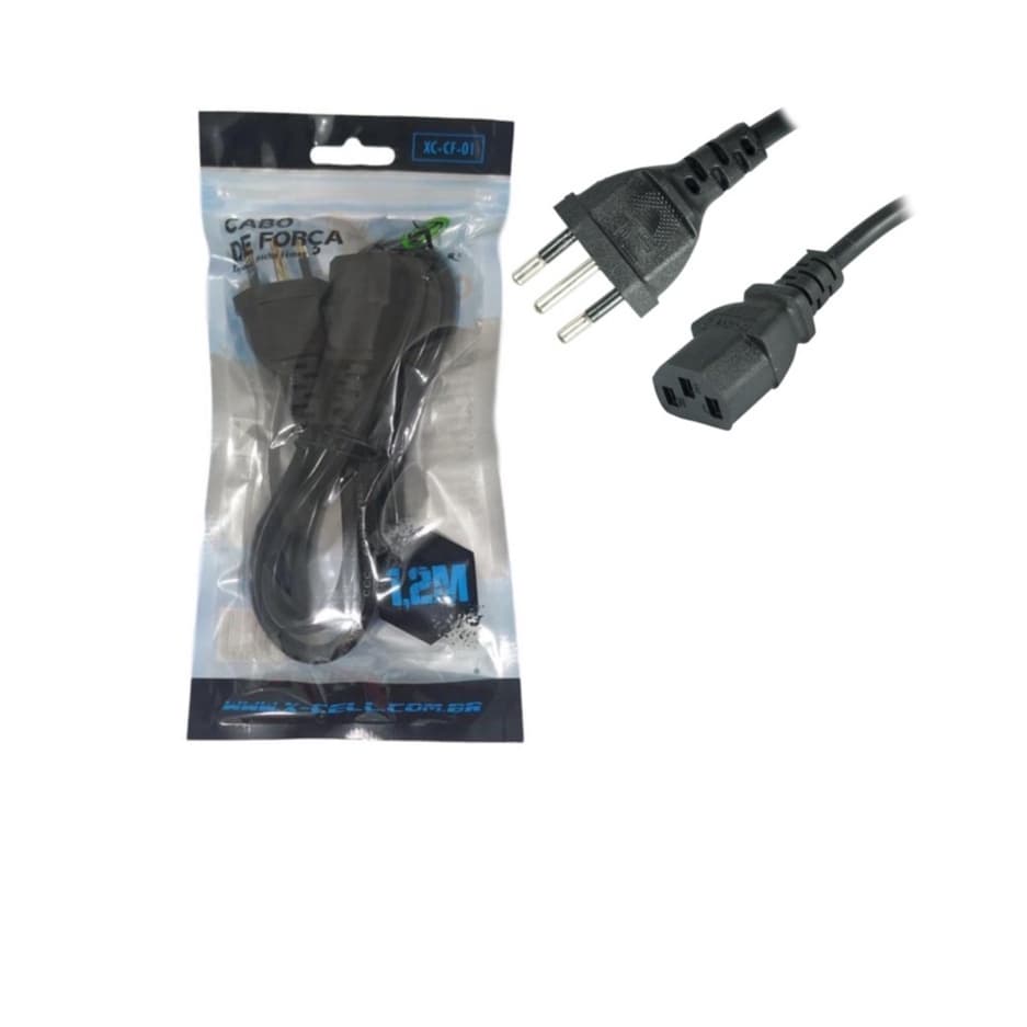 Cabo de Força para PC ATX, Tripolar Notebook, Bipolar Rádio XC-CF