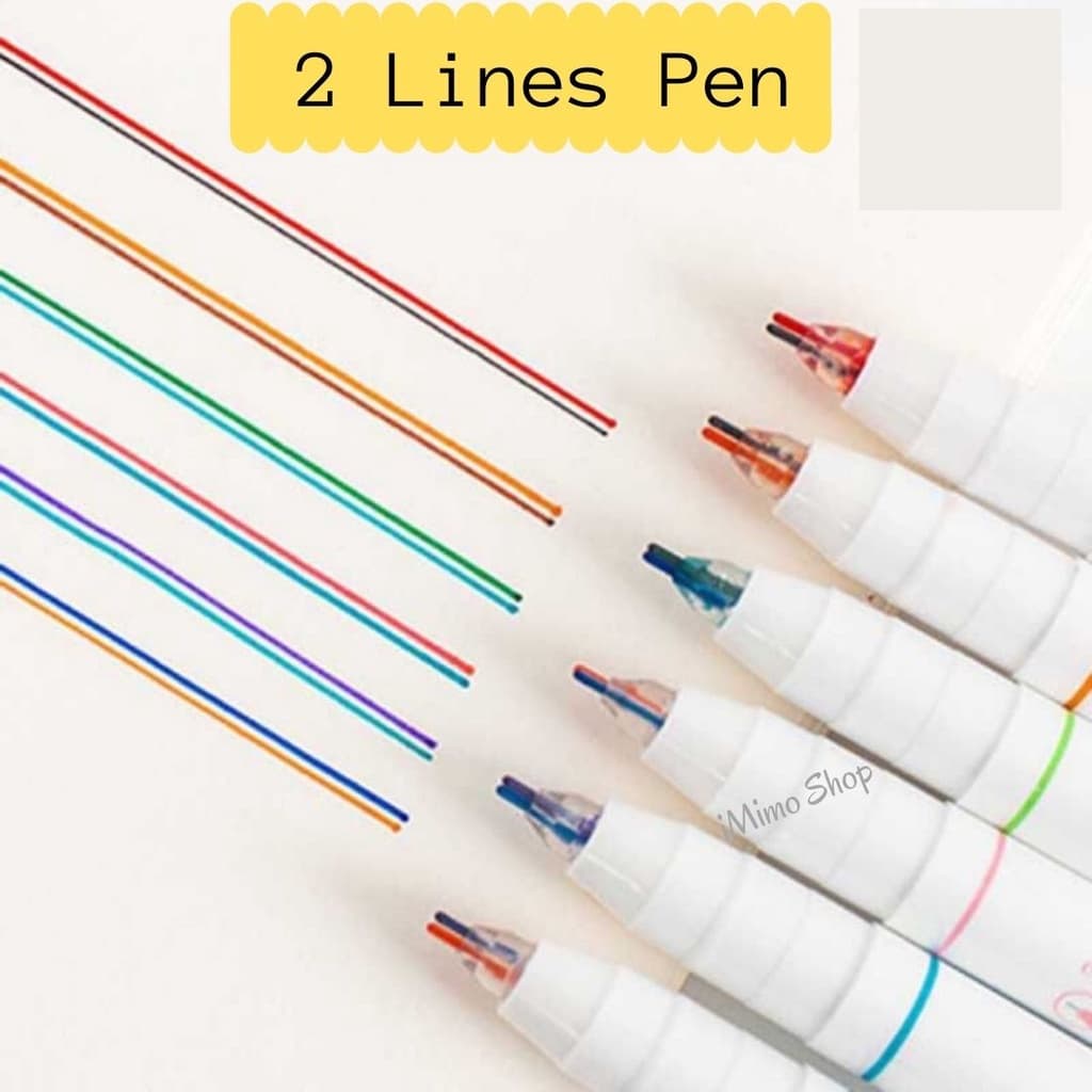 Caneta 2 Linhas Coloridas - 2 Lines Pen 0.5mm