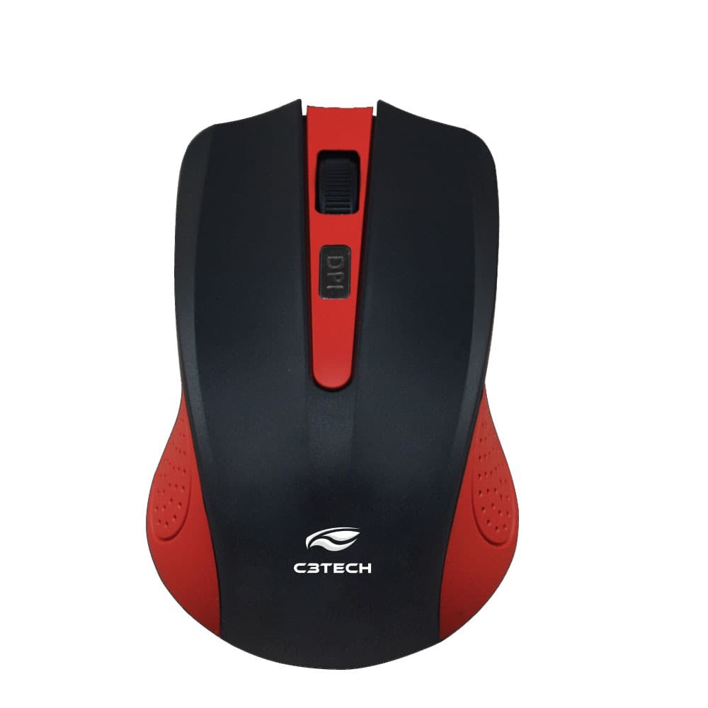 MOUSE S/ FIO RC/NANO PRETO|VERMELHO M-W20RD C3TECH