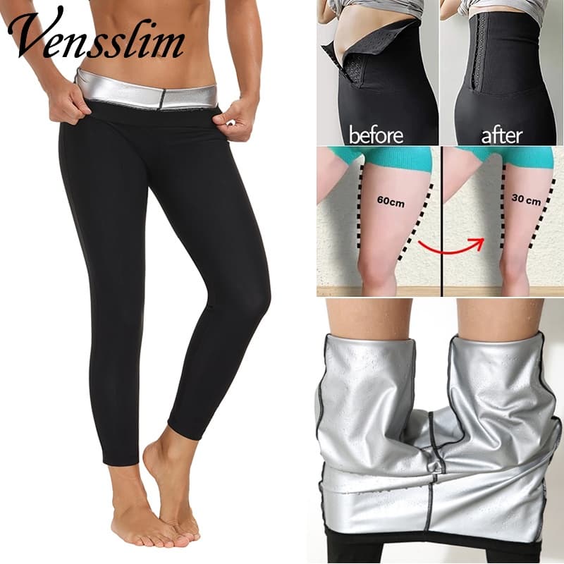 Venslim Mulheres Leggings Térmicas Treino Sauna Calças Corpo Shaper Suor Shapewear Perda De Peso Emagrecimento Cintura T