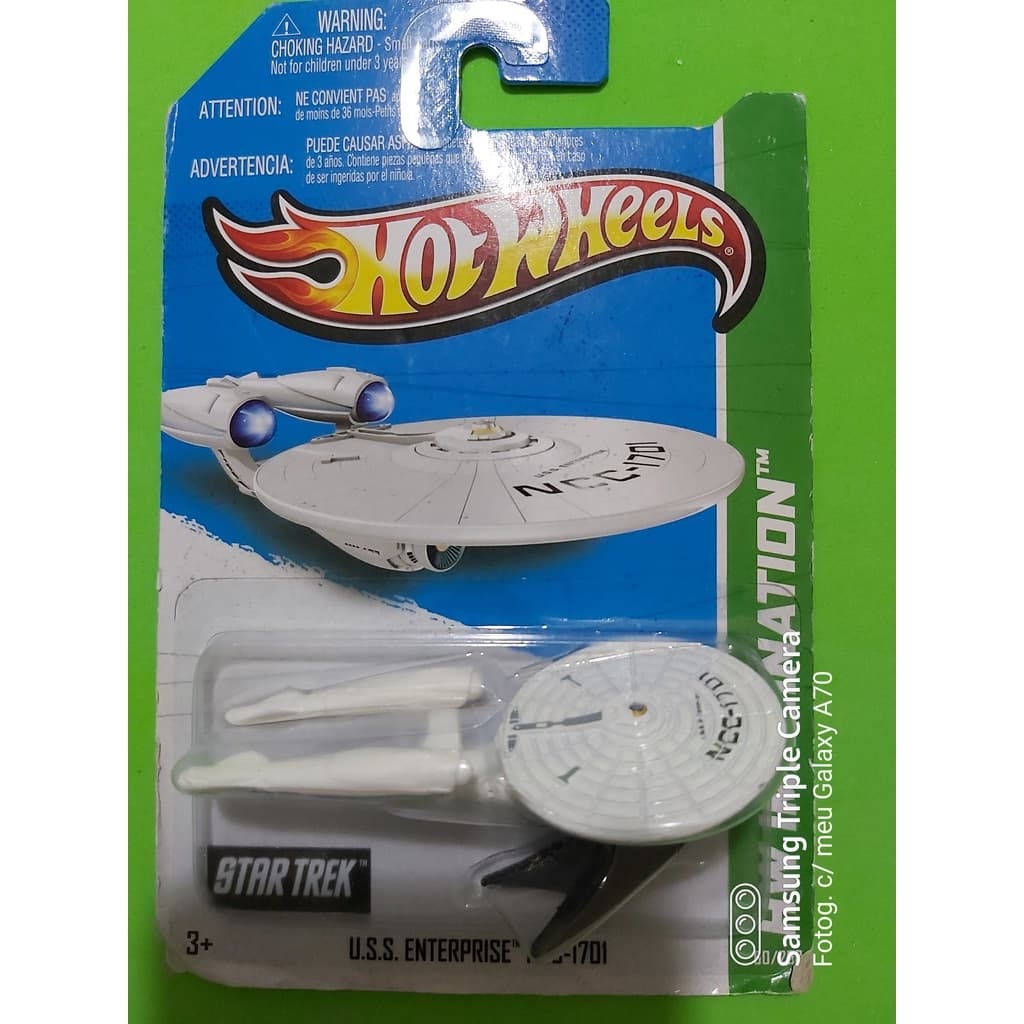 HOT WHEELS STAR TRECK USS ENTERPRISE LACRADO NA CARTELA 1.64 NOVO