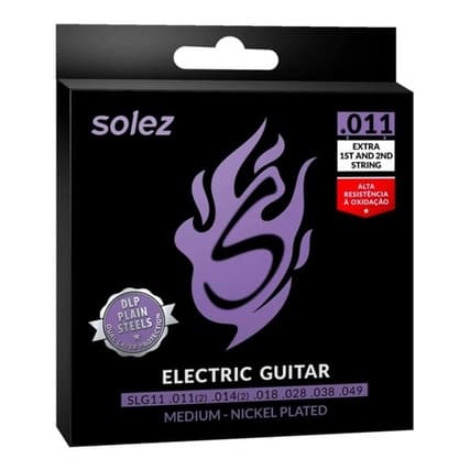 Encordoamento Guitarra Solez 011 Slg11 Light 2 Cordas Extras