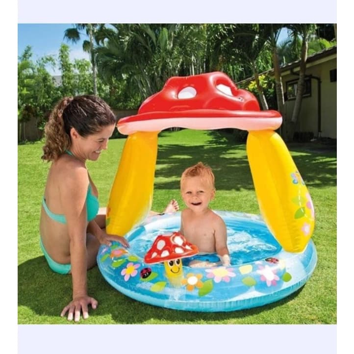 Piscina Infantil Cogumelo 45 Litros com Cobertura Intex