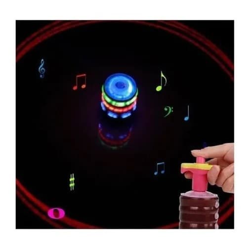 Brinquedo Infantil Pião Peg -top Música Retro Flashing