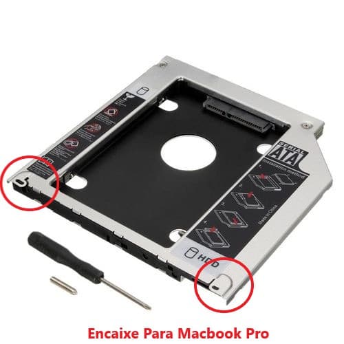 Adaptador Caddy Macbook Pro Ano 2009 até Mid 2012 A1278 Gaveta Slim Segundo HD ou SSD