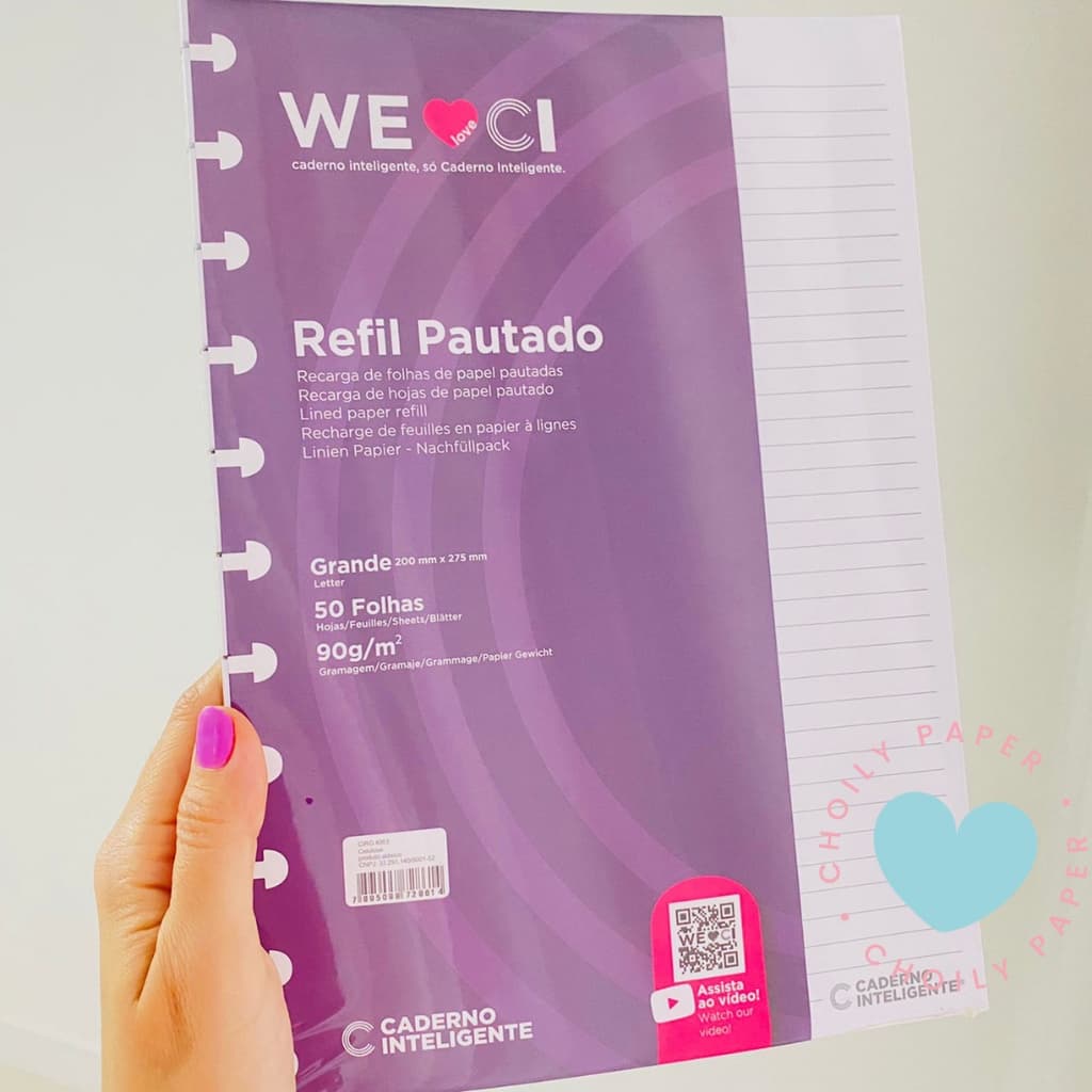 Refil CADERNO INTELIGENTE VARIOS MODELOS/TAMANHOS 90g/M2