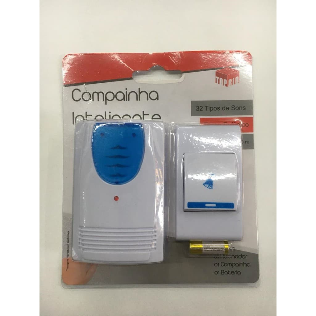 Campainha Sem Fio 32 Tipos de Sons -Toque Eufônico  - Alcance Máx : 30 a 50 m