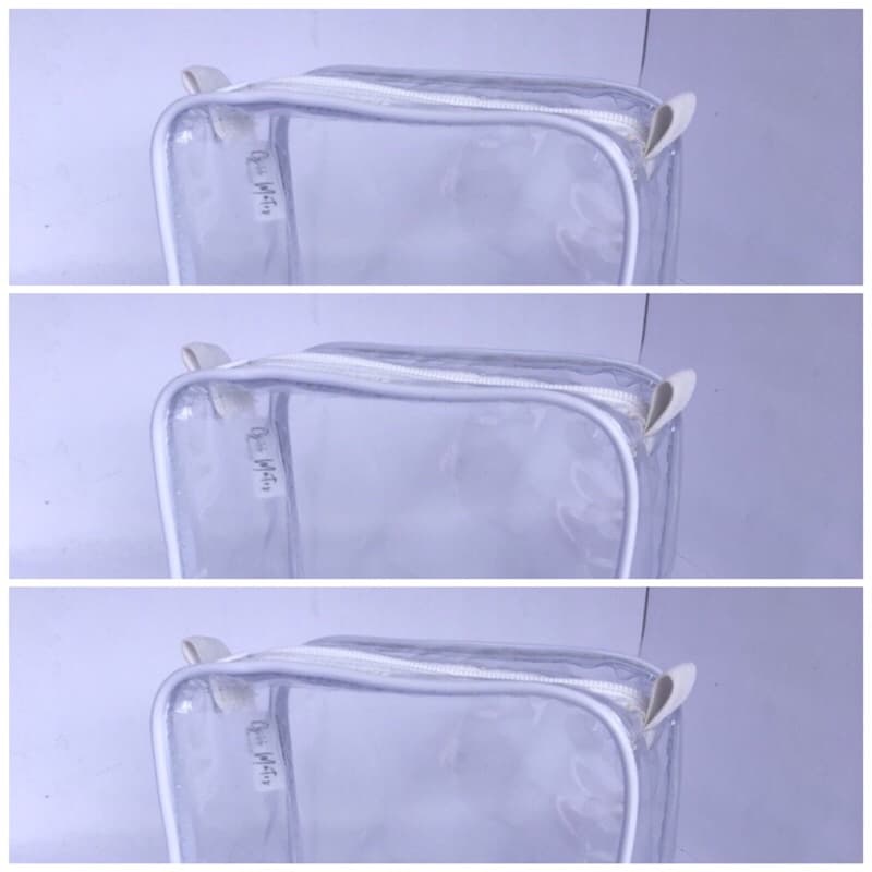 kit 3 Mini Necessairre Transparente e (Branca Gelo) kit Barber - Maquiagem - Organizadora de viagem - multiuso