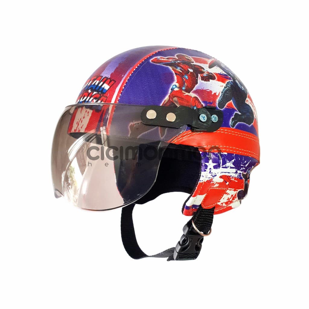 Capacete Infantil Especial Retrô Do Personagem Capitão América