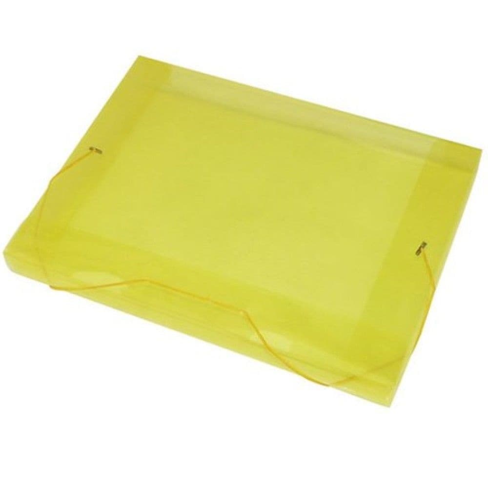 Pasta Plástica Com Aba Elástica 3cm Amarela G.kraft