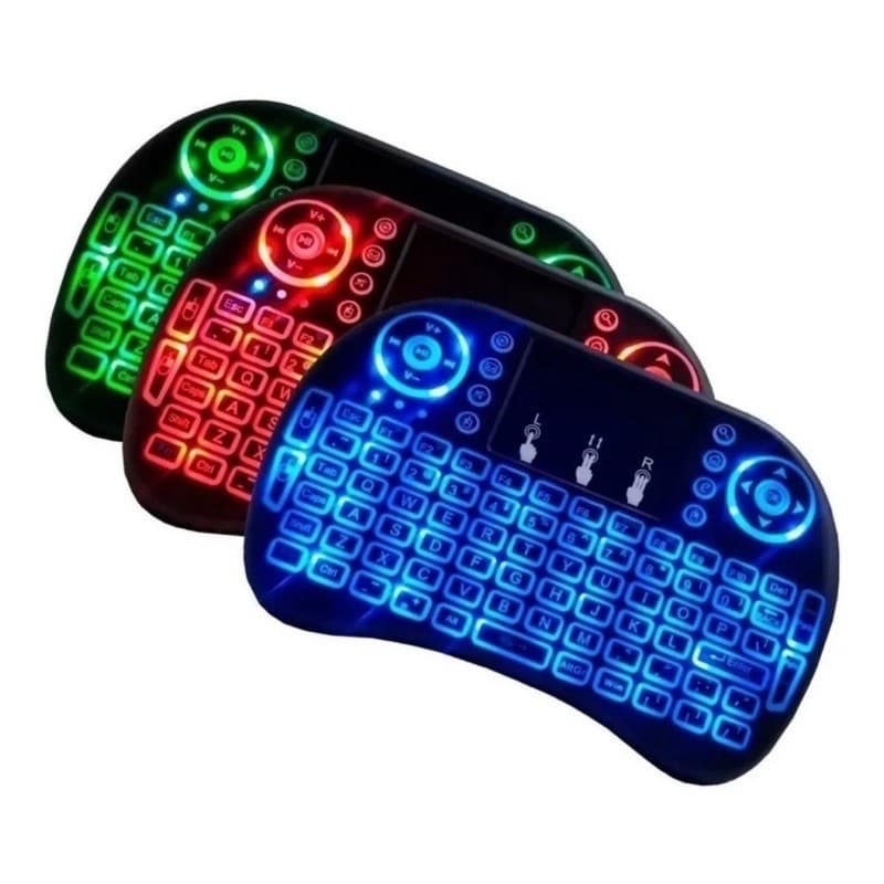 Mini Teclado  Com Led Controle  Touchpad  Bluetooth  para SMART/PS3 / TV BOX  EM ESTOQUE.