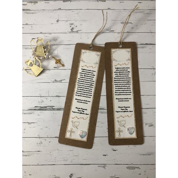 Marcador de Página Lembrancinha para padrinhos de Batismo/ Crisma/ Primeira Comunhão/ Casamento…