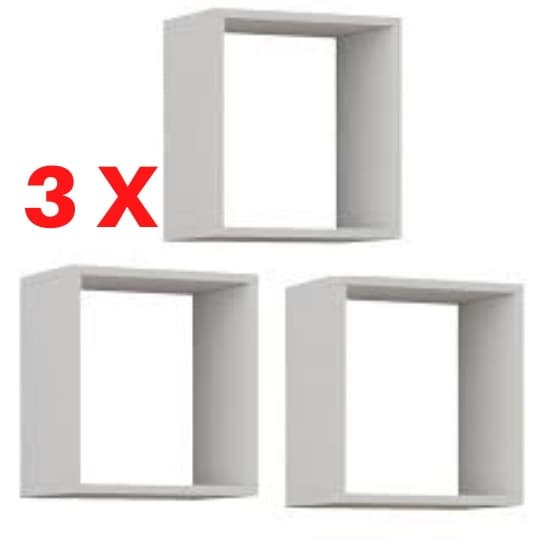 Kit 3 Nichos Mdf Branco - L=20, A=20, P=10  Nichos Decorativos