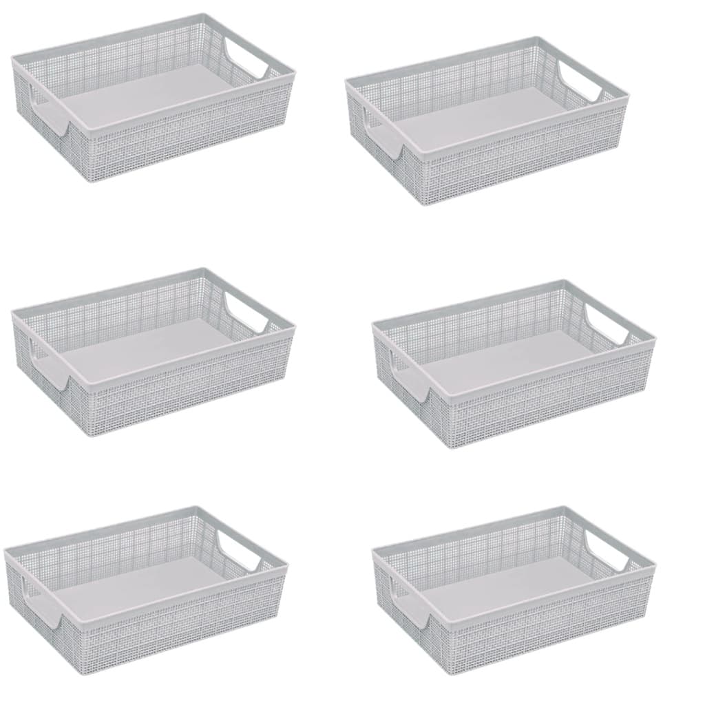 Kit 6 Cinza Cesta Caixa Organizadora de Objetos Organizador de maquiagem organizador multiuso Cinza