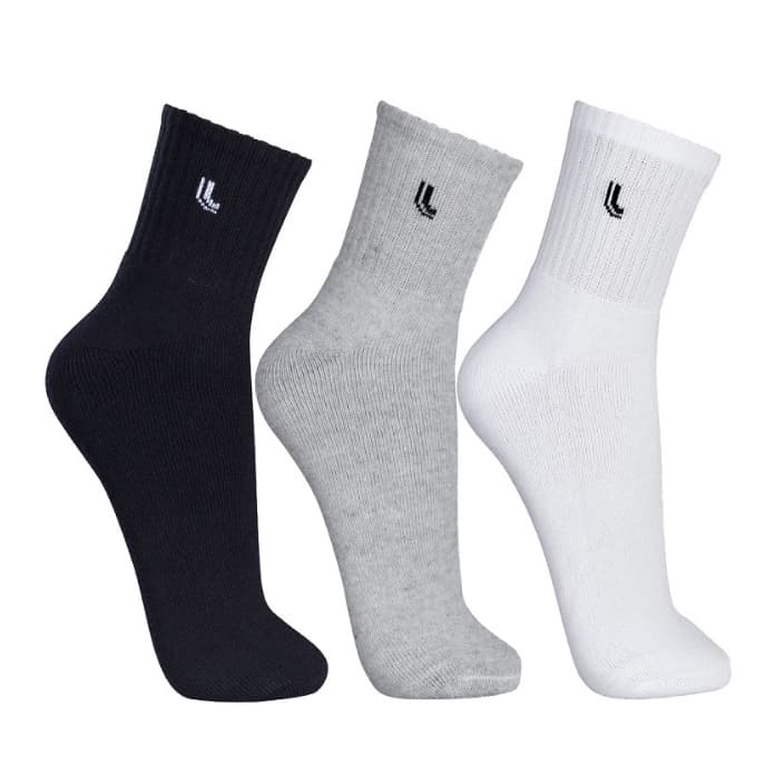 Kit Com 3 Pares Meias Lupo Cano Médio Masculina Sport Escuras
