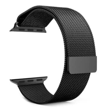 Pulseira Milanesa Aço Metal Magnetico Preto 42mm 44mm 45mm 49mm Iwo Apple Watch X8 T500+ Iwo w27 pro w37 ultra w28 pro