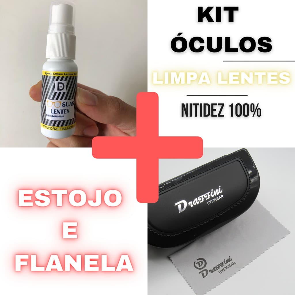 Limpa Lentes Óculos de Sol + Estojo e Flanela