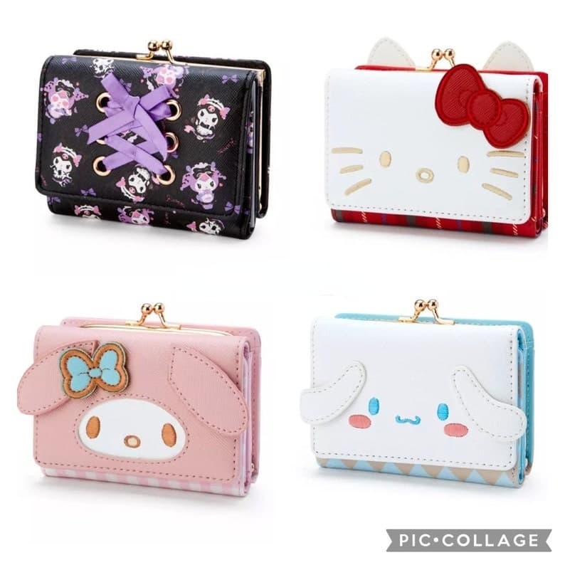 Carteira De Desenho Japonês Kawaii Kuromi Cinnamoroll My Melody H . Gatinha Feminina