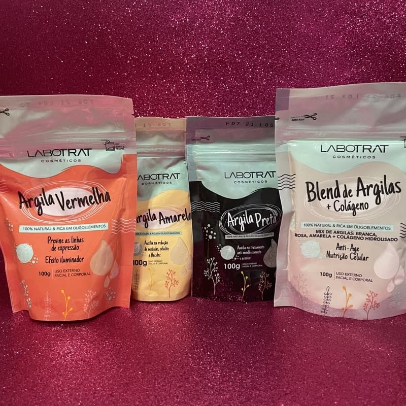 Argila facial em po para máscara facial skin care cuidado facial rosto  cosmetico pele
