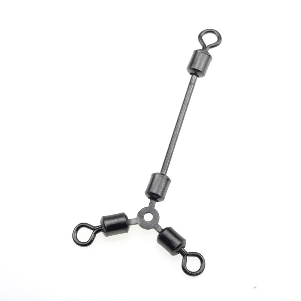 10 Pçs / Lote Rolamento De Esferas De Pesca Gira Conector De Rolamento De Giro Conector De Pesca Acessórios Pesca Marítima 3 Maneira Conector Giratório